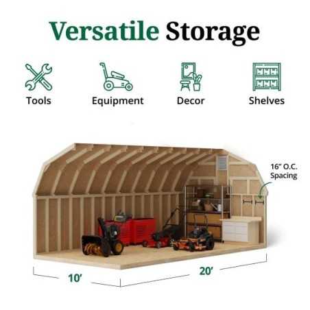 Little Cottage Co. Colonial Greenfield 10x20 Wood Barn Shed Kit (10x20 GCGS-PC)