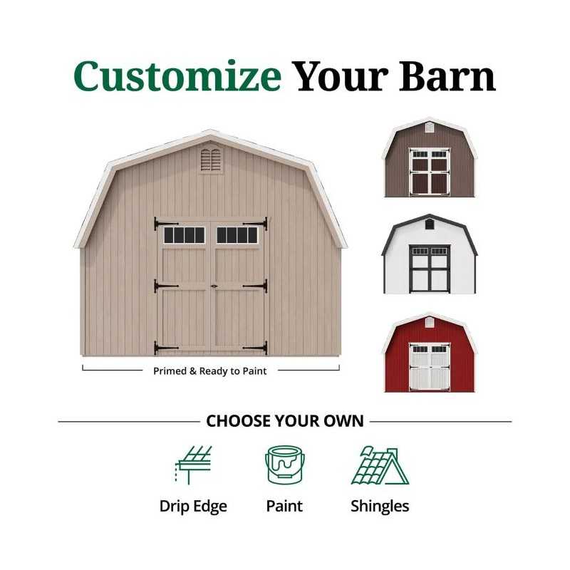 Little Cottage Co. Colonial Greenfield 12x12 Wood Barn Shed Kit (12x12 GCGS-PC)