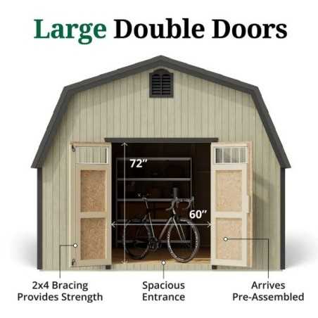 Little Cottage Co. Colonial Greenfield 12x12 Wood Barn Shed Kit (12x12 GCGS-PC)