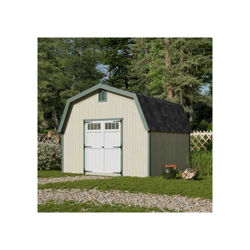 Little Cottage Co. Colonial Greenfield 12x12 Wood Barn Shed Kit (12x12 GCGS-PC)