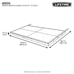 Lifetime Metal Foundation-Kit 8 x 15 or  15 x 8 (60524)