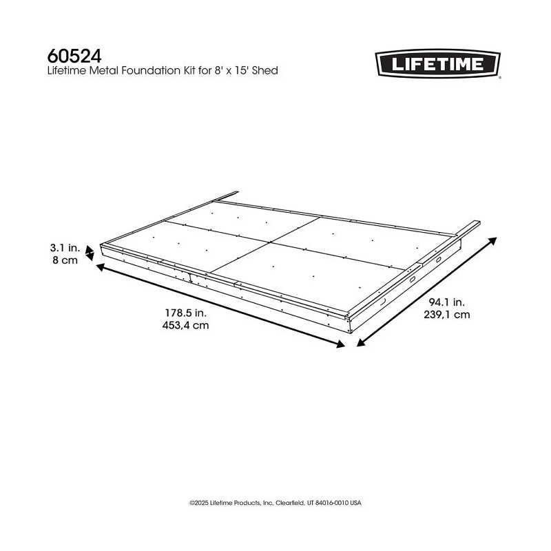 Lifetime Metal Foundation-Kit 8 x 15 or  15 x 8 (60524)