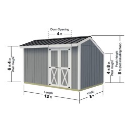 Best Barns Sophisticated Salt Box 8x12 DIY Wood Shed Kit - Offset Eave Door (SBOXDE12)
