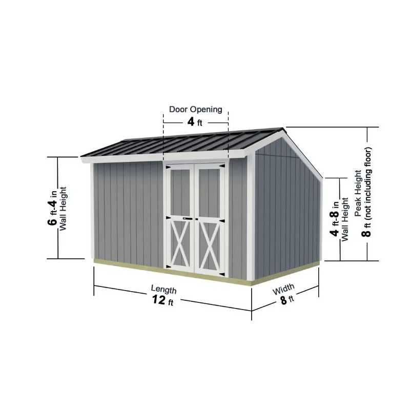 Best Barns Sophisticated Salt Box 8x12 Pre-cut Wood Shed Kit - Offset Eave Door (SBOXDE12)