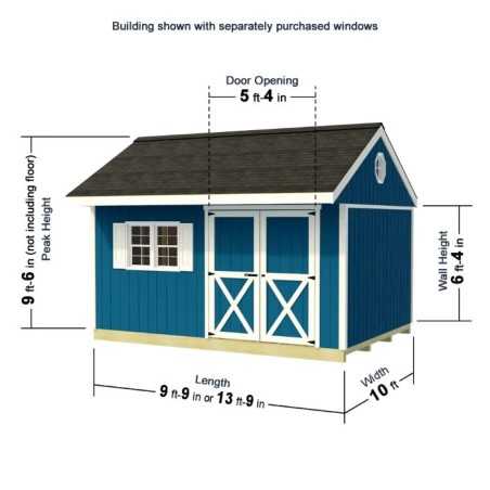 Best Barns Overhang Oasis 10x10 Specialty Pre-cut Shed Kit - Deep Eave Overhang (OOASDE10)