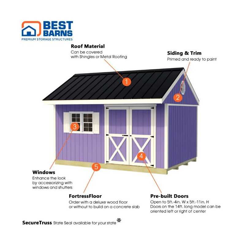 Best Barns Overhang Oasis 10x14 Specialty Pre-cut Shed Kit - Deep Eave Overhang (OOASDE14)