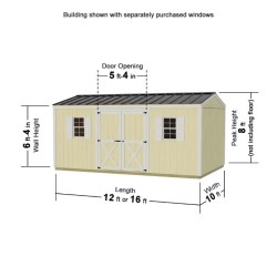Best Barns Handmade Haven 16x10 Pre-Cut Shed Kit - Centered Eave Door (HHAVDE16)