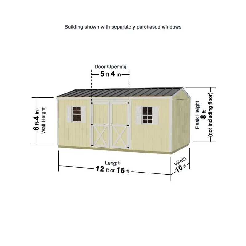 Best Barns Handmade Haven 12x10 Pre-Cut Shed Kit - Offset Eave Door (HHAVDE12)