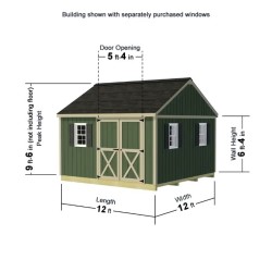 Best Barns Backyard Basecamp 12x12 Pre-Cut Shed Kit - Offset Gable Door (BBASDG12O)