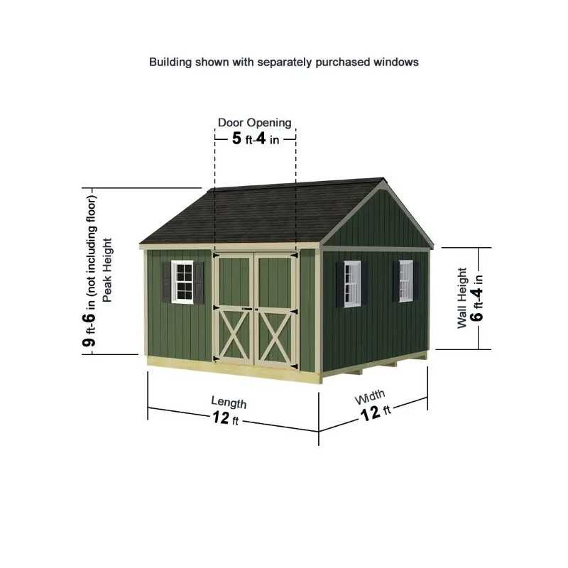 Backyard Basecamp 12x12 Pre-Cut Shed Kit - Offset Gable Door