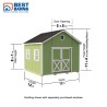 Best Barns Backyard Basecamp 12x12 Pre-Cut Shed Kit - Sliding Doors (BBASSD12)