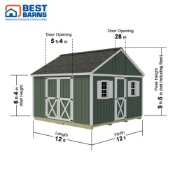 Backyard Basecamp 12x12 Pre-Cut Shed Kit - Dual Entry