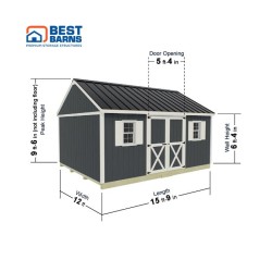 Best Barns Crafter's Connection 12x16 Standard Pre-Cut Storage Sheds - Door on Eave (CCONDE16C)