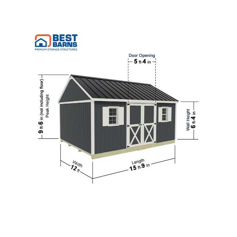 Best Barns Crafter's Connection 12x16 Standard Pre-Cut Storage Sheds - Door on Eave (CCONDE16C)