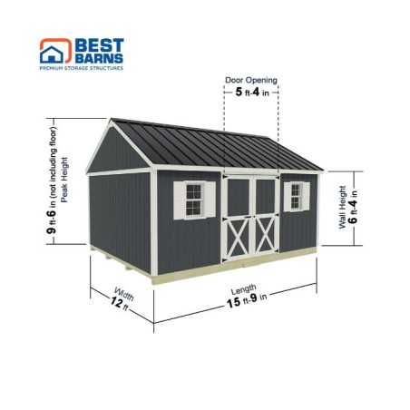 Best Barns Crafter's Connection 12x16 Standard Pre-Cut Storage Sheds - Door on Eave (CCONDE16C)