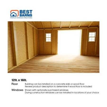 Best Barns Crafter's Connection 12x16 Standard Pre-Cut Storage Sheds - Door on Eave (CCONDE16C)