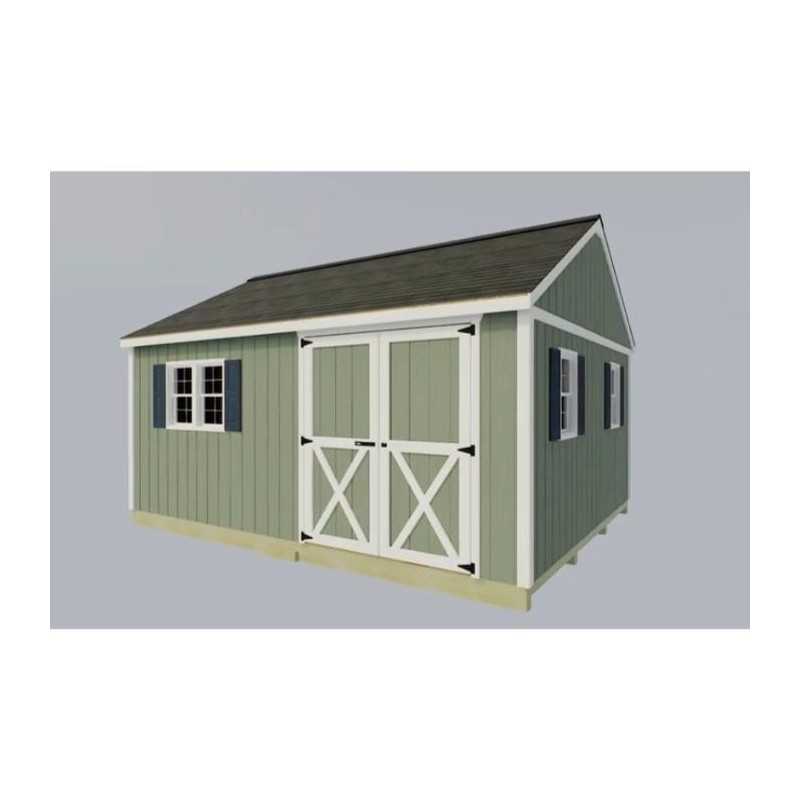 Best Barns Crafter’s Connection 12x16 Pre-Cut Wood Shed- Door on Eave Offset (CCONDE16O)