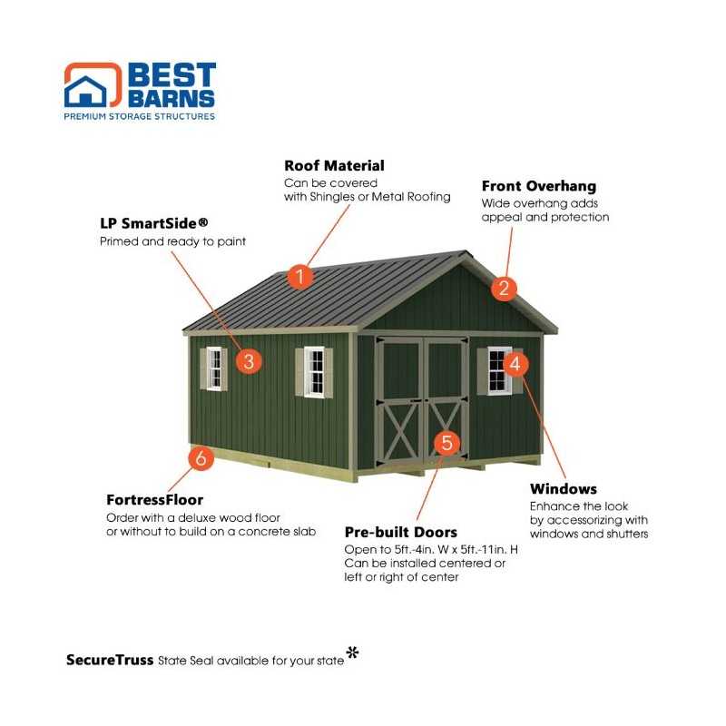 Best Barns Crafter's Connection 12x16 Pre-Cut Shed- Offset Gable Door (CCONDG16O)