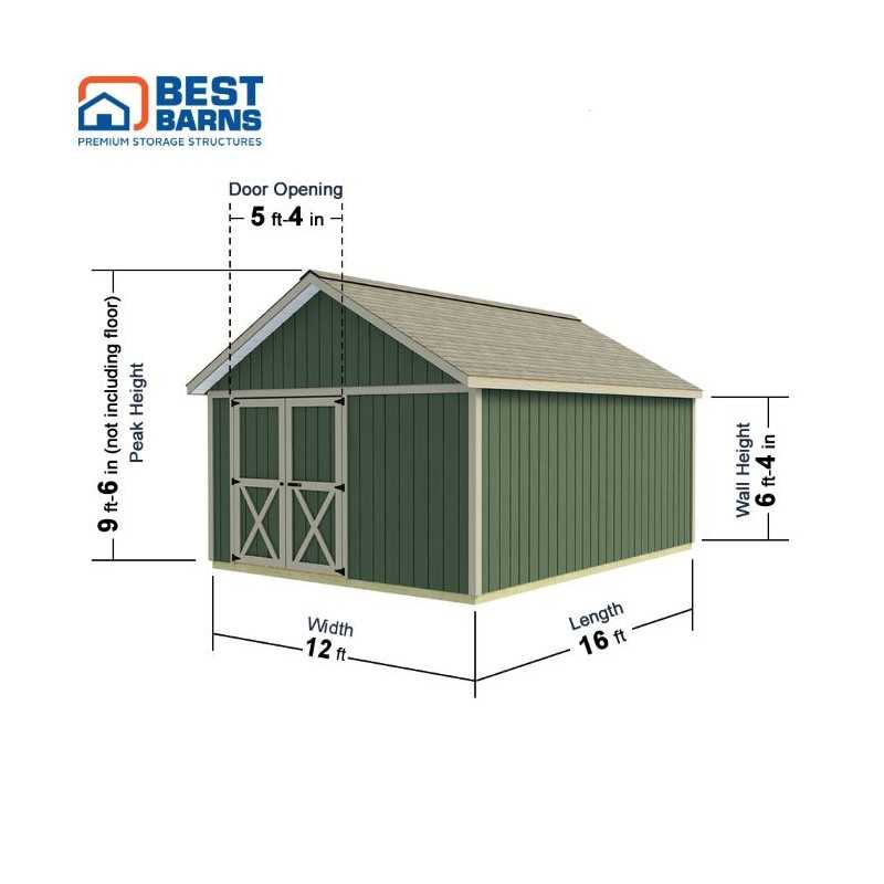 Best Barns Crafter's Connection 12x16 Pre-Cut Shed- Offset Gable Door (CCONDG16O)