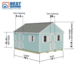 Best Barns Crafter's Connection 12x16 Pre-Cut Shed - Offset Barn & Walk-In (CCONSG16O)