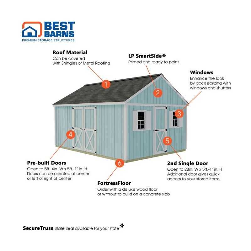 Best Barns Crafter's Connection 12x16 Pre-Cut Shed - Offset Barn & Walk-In (CCONSG16O)