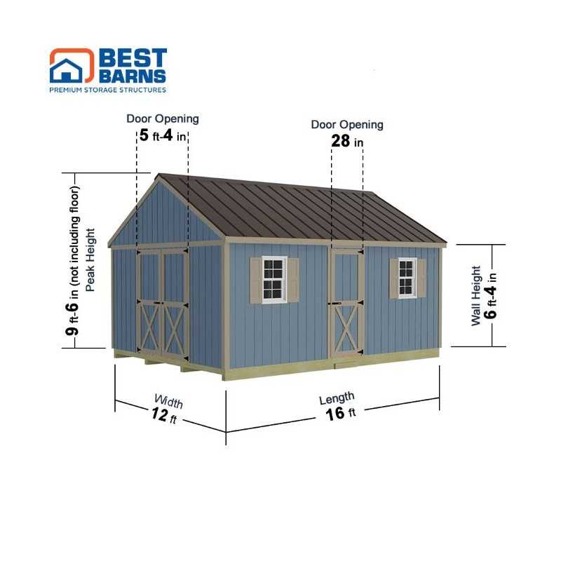 Best Barns Crafter's Connection 12x16 Pre-Cut Shed Kit - Barn Doors & Walk-In (CCONSE16)