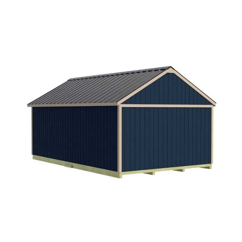 Best Barns Shedquarters 12x20 Premium Pre-Cut Wood Shed Kit w/ Offset Gable Door (SQUADG20O)