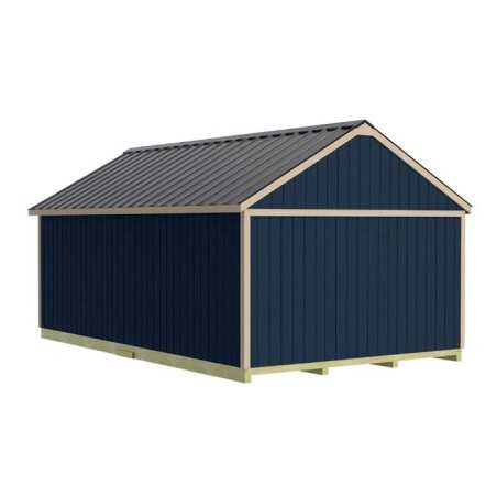 Best Barns Shedquarters 12x20 Premium Pre-Cut Wood Shed Kit w/ Offset Gable Door (SQUADG20O)