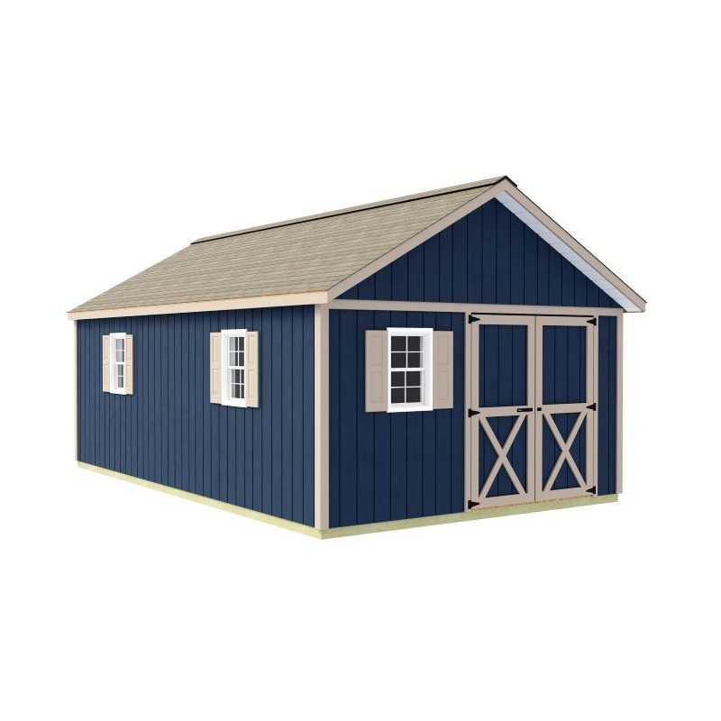 Best Barns Shedquarters 12x20 Premium Pre-Cut Wood Shed Kit w/ Offset Gable Door (SQUADG20O)