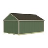 Best Barns Shedquarters 12x20 Pre-Cut Wood Shed Kit w/ Centered Gable Barn Doors & Walk-In Door on Eave (SQUASE20)