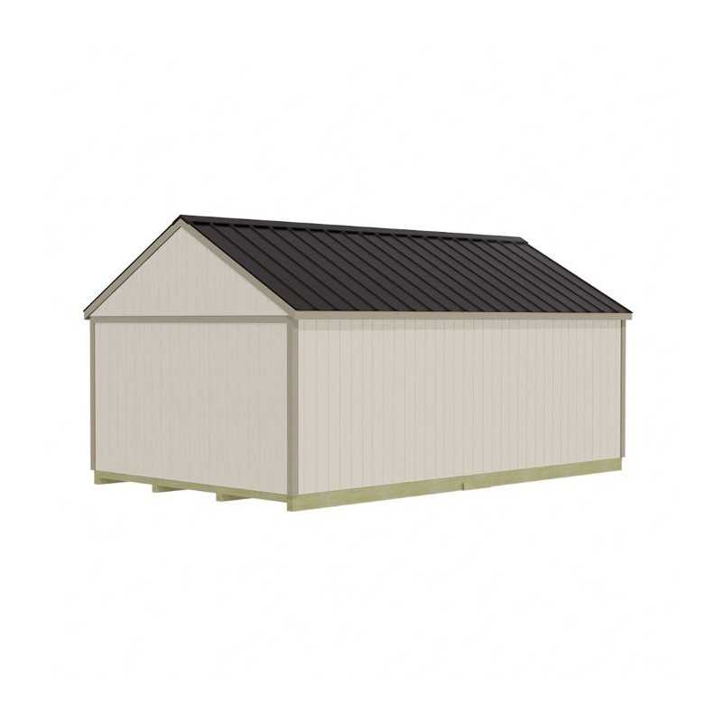 Best Barns Shedquarters 12x20 Pre-Cut Wood Shed Kit w/ Centered Gable Barn Doors & Walk-In Door on Eave (SQUASE20)