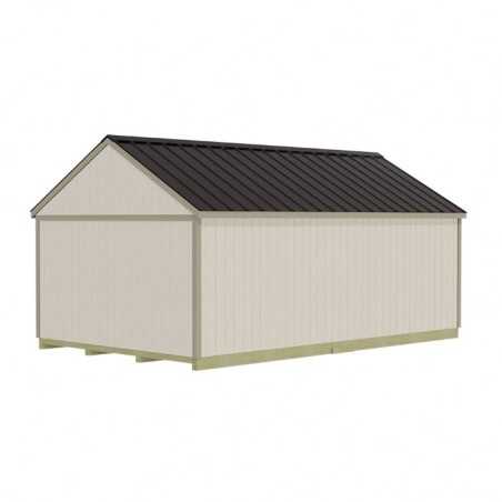Best Barns Shedquarters 12x20 Pre-Cut Wood Shed Kit w/ Centered Gable Barn Doors & Walk-In Door on Eave (SQUASE20)
