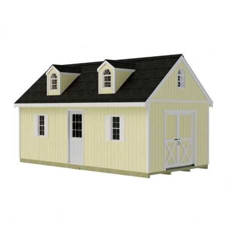 Best Barns Planner's Paradise Elite 12x16 Pre-Cut Wood Shed Kit w/ Sliding Doors & Dormer (PPARSD16DR)