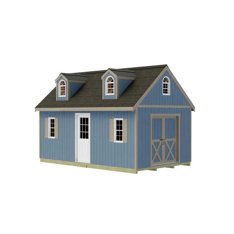 Best Barns Planner's Paradise Elite 12x20 Pre-Cut Wood Shed Kit w/ Sliding Doors & Dormer (PPARSD20DR)