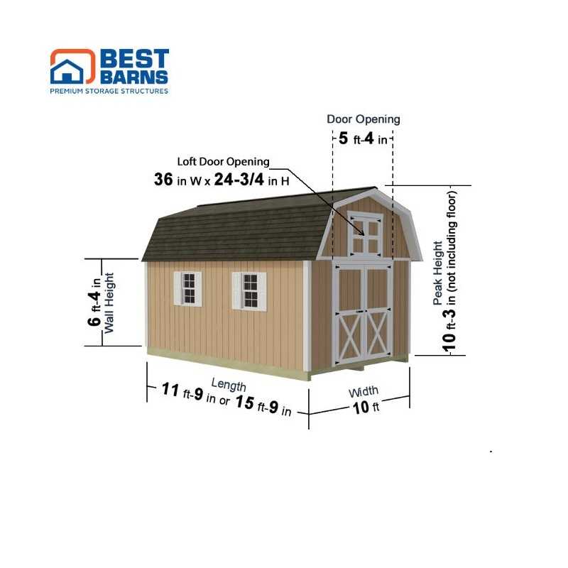 Best Barns Craftsman's Cove 10x12 Pre-Cut Barn Kit- Centered Gable Door (CCOVDG12)