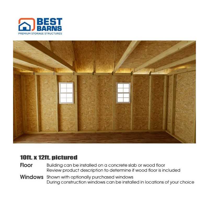 Best Barns Craftsman's Cove 10x12 Pre-Cut Barn Kit- Centered Gable Door (CCOVDG12)
