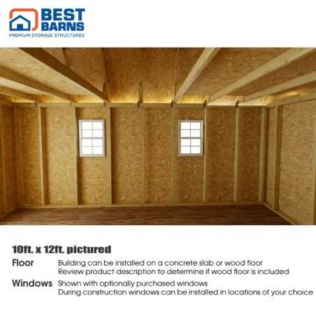 Best Barns Craftsman's Cove 10x12 Pre-Cut Barn Kit- Centered Gable Door (CCOVDG12)