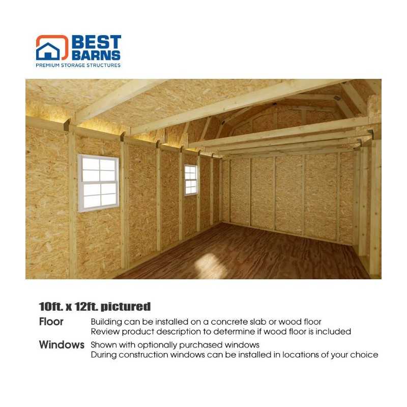 Best Barns Craftsman's Cove 10x16 Pre-Cut Barn Kit- Centered Gable Door (CCOVDG16)
