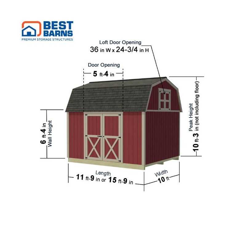Craftsman's Cove 10x16 Pre-Cut Barn Kit - Offset Eave Door