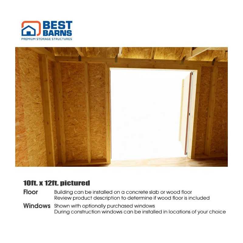 Best Barns Craftsman's Cove 10x16 Pre-Cut Barn Kit - Offset Eave Door (CCOVDE16)