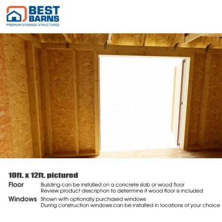 Best Barns Craftsman's Cove 10x16 Pre-Cut Barn Kit - Offset Eave Door (CCOVDE16)