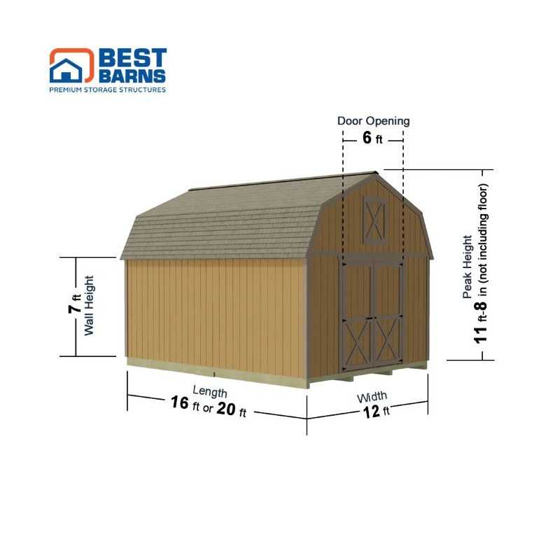Best Barns Handcrafted Homestead 12x16 Pre-Cut Barn Kit - Center Gable (HHOMDG16NL)