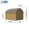 Best Barns Handcrafted Homestead 12x16 Pre-Cut Barn Kit - Center Gable (HHOMDG16NL)