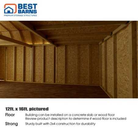 Best Barns Handcrafted Homestead 12x16 Pre-cut Barn Kit w/ Split Loft & Center Door (HHOMDG16CLF)