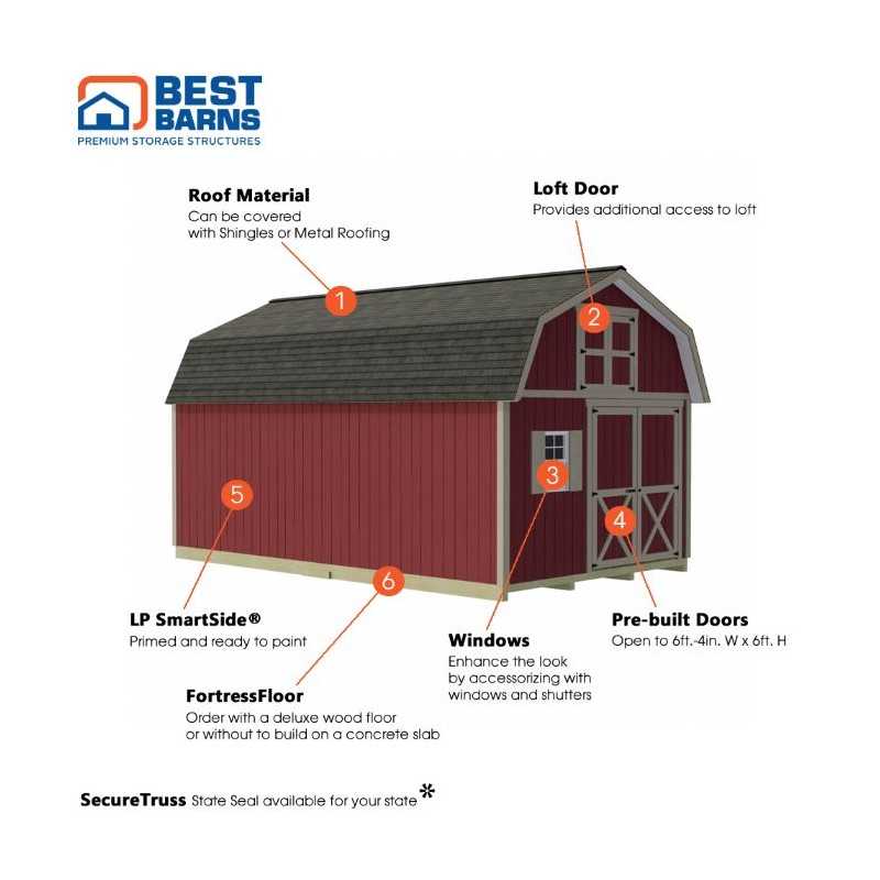 Best Barns Handcrafted Homestead 12x16 Pre-cut Barn Kit w/ Split Loft & Offset Door (HHOMDG16OLF)