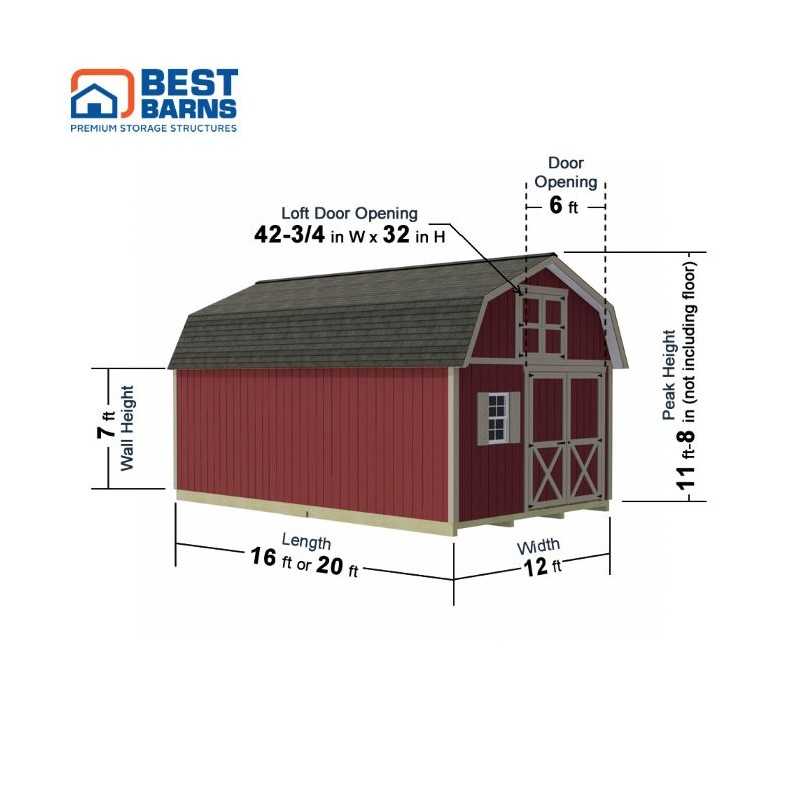 Best Barns Handcrafted Homestead 12x20 Pre-cut Barn Kit w/ Split Loft & Offset Door (HHOMDG20OLF)