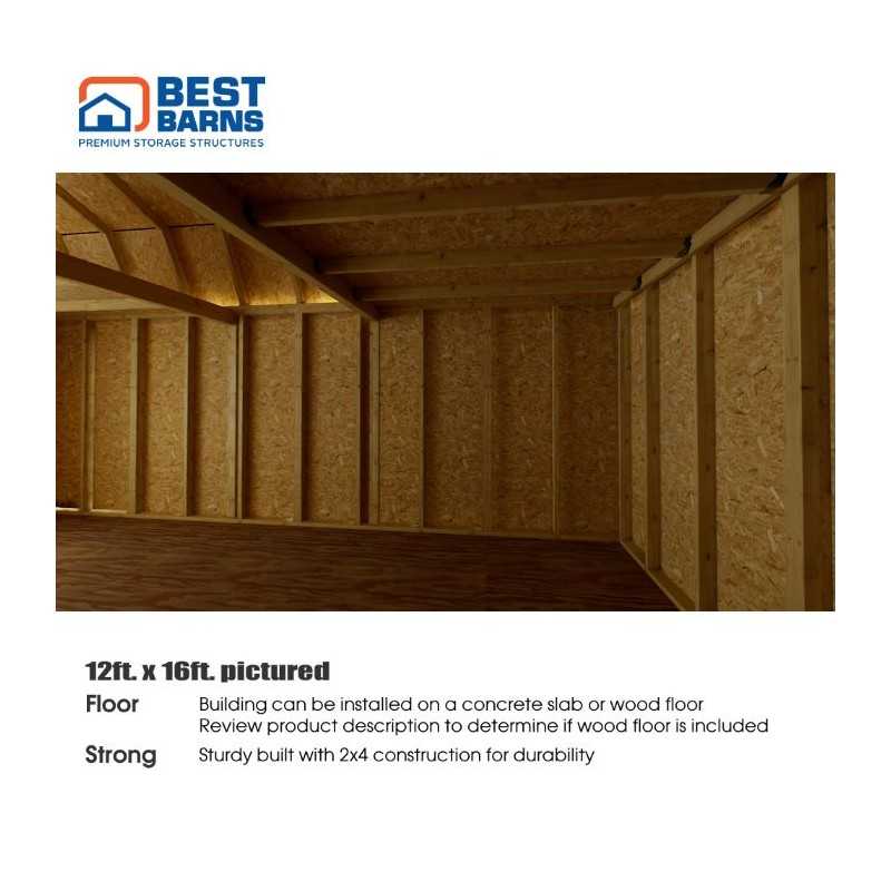 Best Barns Handcrafted Homestead 12x20 Pre-cut Barn Kit w/ Split Loft & Center Door (HHOMDG20CLF)