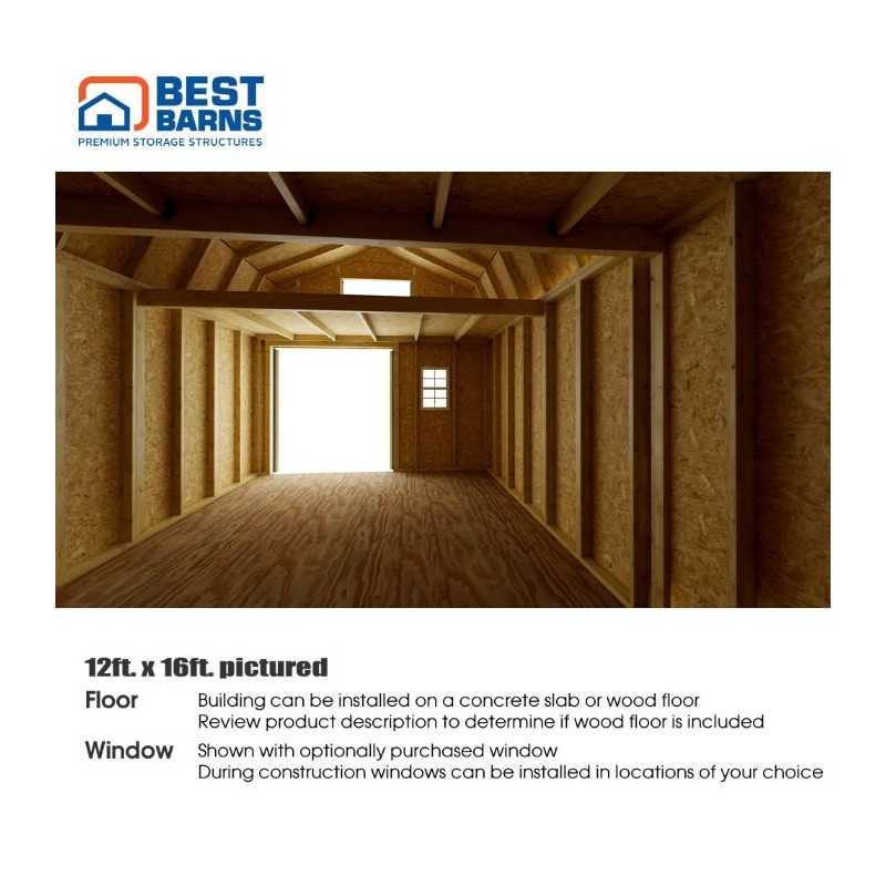 Best Barns Handcrafted Homestead 12x20 Pre-cut Barn Kit w/ Split Loft & Center Door (HHOMDG20CLF)