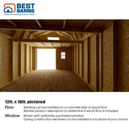 Best Barns Handcrafted Homestead 12x20 Pre-cut Barn Kit w/ Split Loft & Center Door (HHOMDG20CLF)