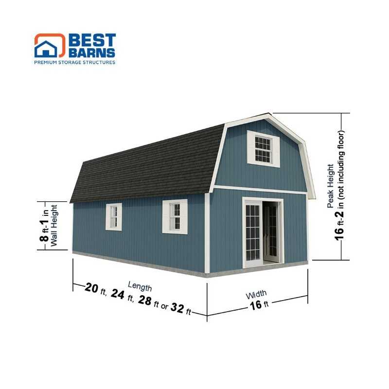 Best Barns Handcrafted Homestead 16x20 Pre-cut XL Barn - Full Second Floor + Stairs (HHOMND20)